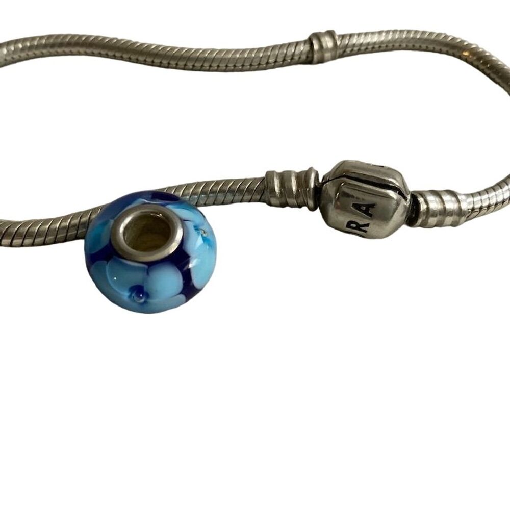 Camilia Blue Murano Glass Charm